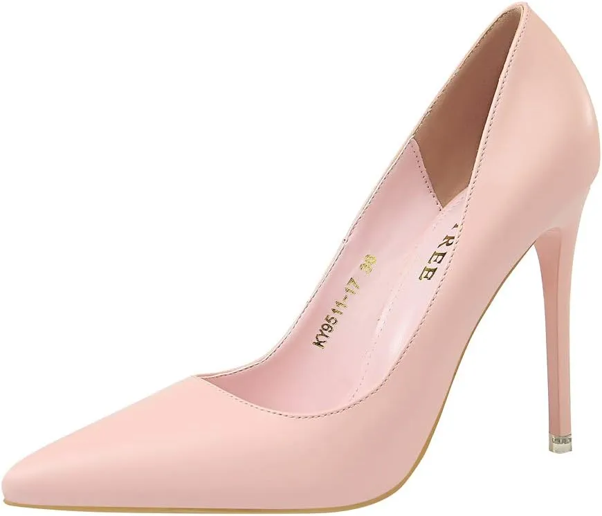 Hee grand Classic Pointed Toe Heels for Women Fashion Suede Stiletto Wedding Party Dress Shoes Office Pumps Lady High Heels