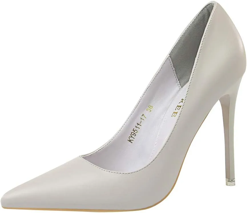 Hee grand Classic Pointed Toe Heels for Women Fashion Suede Stiletto Wedding Party Dress Shoes Office Pumps Lady High Heels