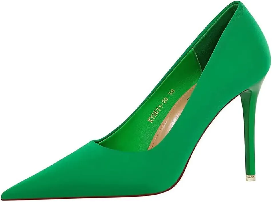 Hee grand Classic Pointed Toe Heels for Women Fashion Suede Stiletto Wedding Party Dress Shoes Office Pumps Lady High Heels