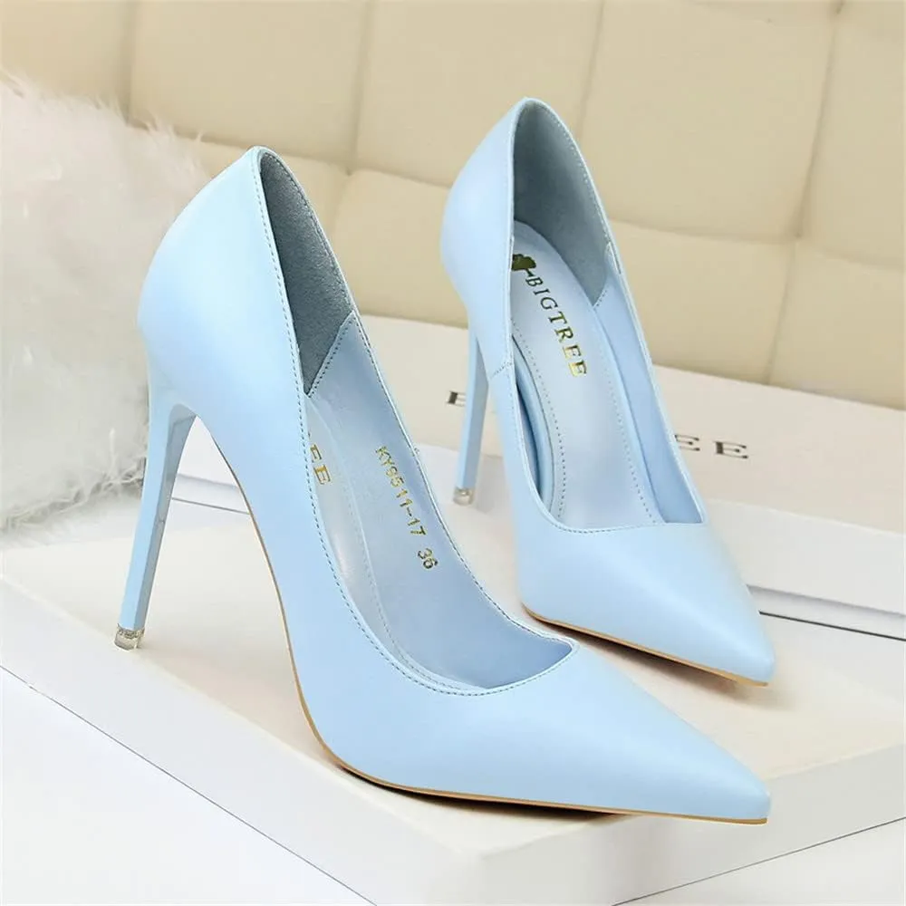 Hee grand Classic Pointed Toe Heels for Women Fashion Suede Stiletto Wedding Party Dress Shoes Office Pumps Lady High Heels