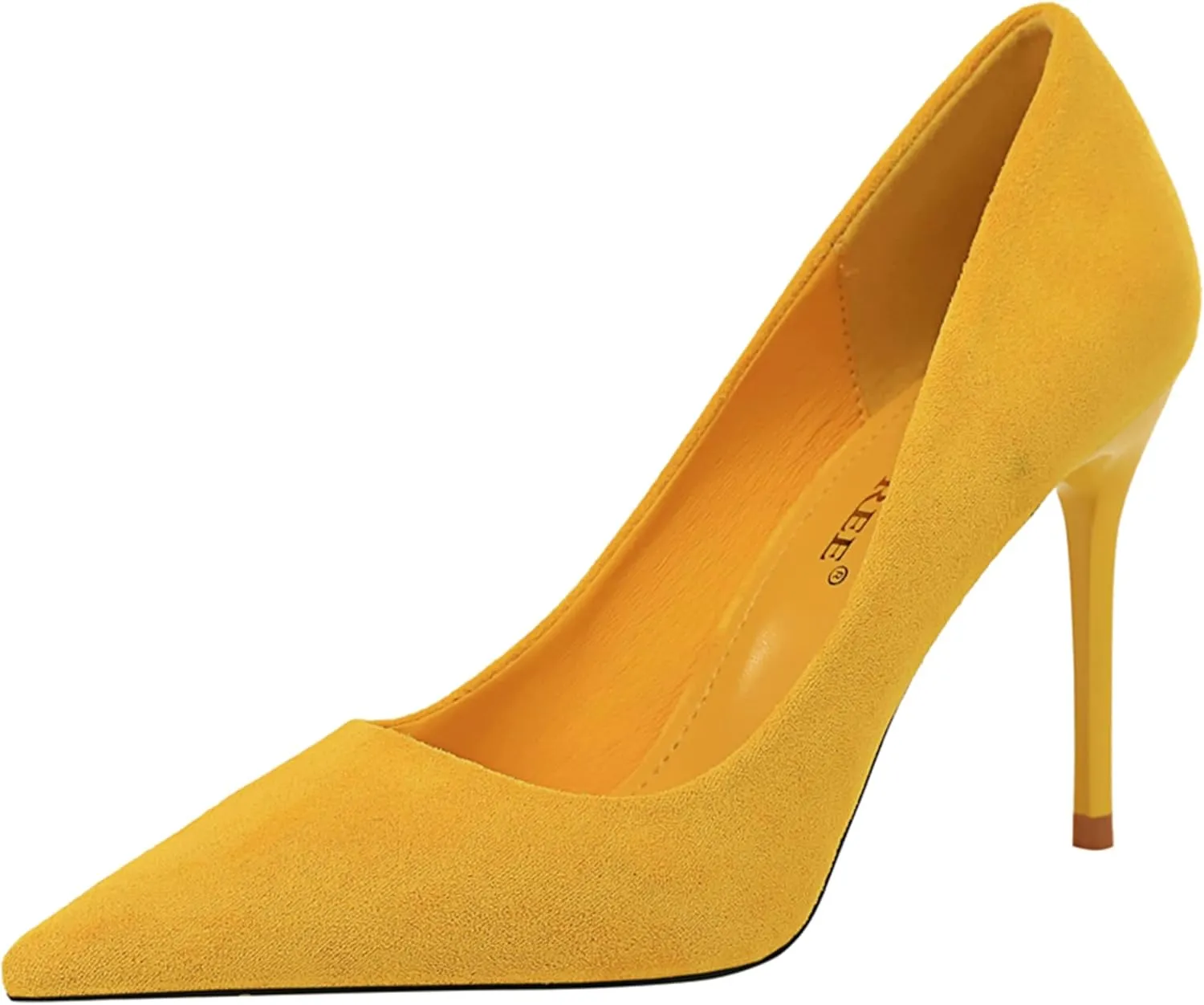 Hee grand Classic Pointed Toe Heels for Women Fashion Suede Stiletto Wedding Party Dress Shoes Office Pumps Lady High Heels