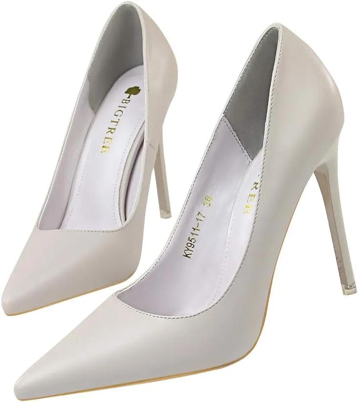 Hee grand Classic Pointed Toe Heels for Women Fashion Suede Stiletto Wedding Party Dress Shoes Office Pumps Lady High Heels