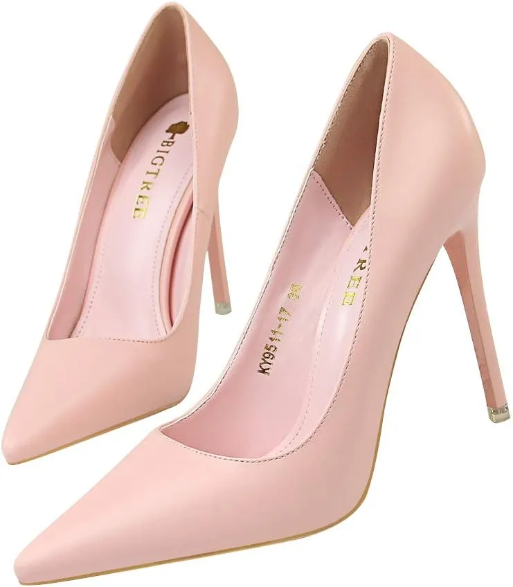 Hee grand Classic Pointed Toe Heels for Women Fashion Suede Stiletto Wedding Party Dress Shoes Office Pumps Lady High Heels
