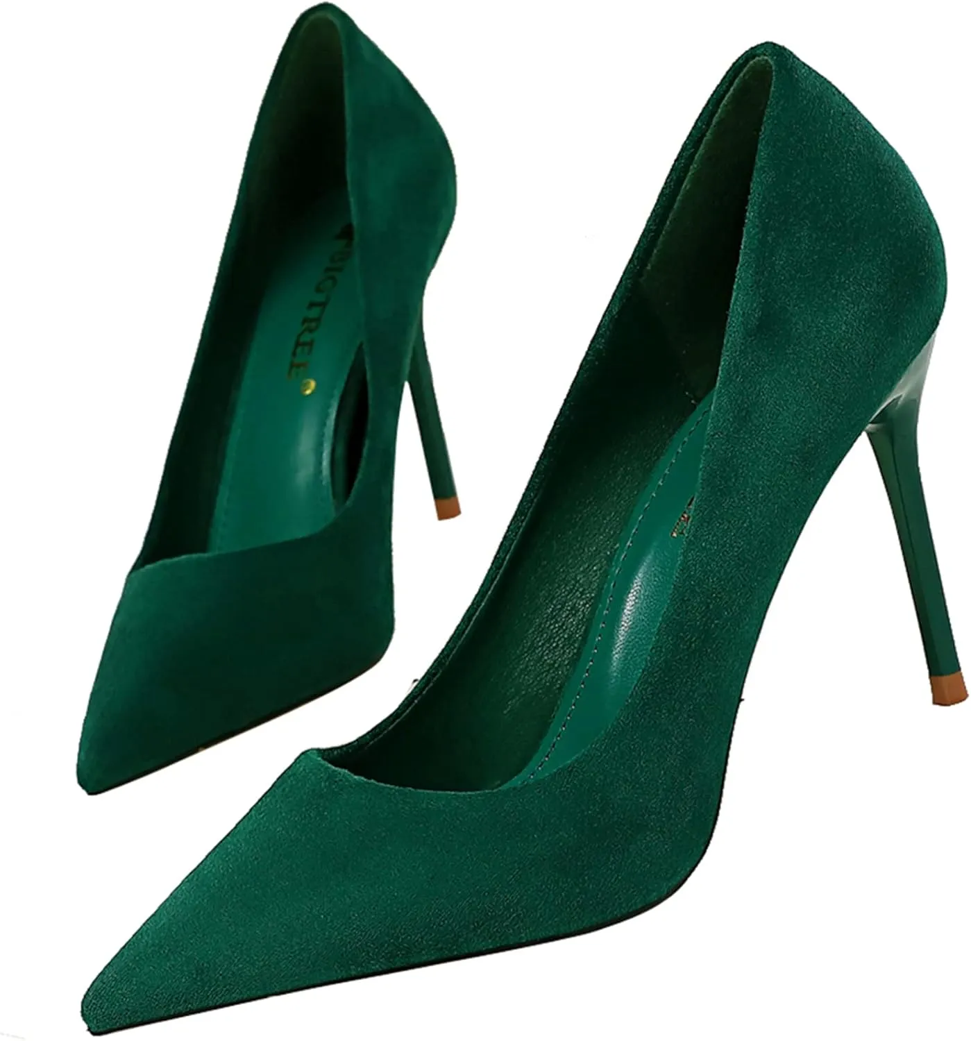 Hee grand Classic Pointed Toe Heels for Women Fashion Suede Stiletto Wedding Party Dress Shoes Office Pumps Lady High Heels