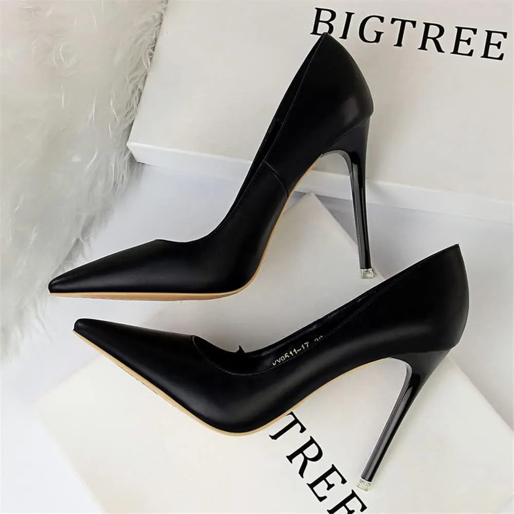 Hee grand Classic Pointed Toe Heels for Women Fashion Suede Stiletto Wedding Party Dress Shoes Office Pumps Lady High Heels
