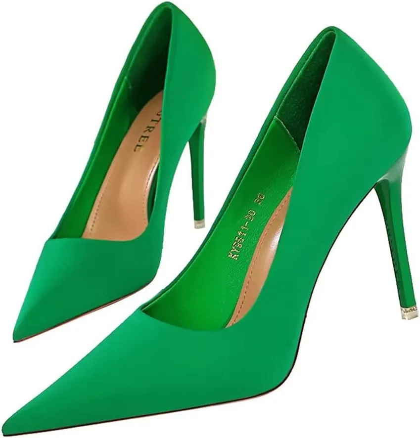 Hee grand Classic Pointed Toe Heels for Women Fashion Suede Stiletto Wedding Party Dress Shoes Office Pumps Lady High Heels