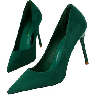 Hee grand Classic Pointed Toe Heels for Women Fashion Suede Stiletto Wedding Party Dress Shoes Office Pumps Lady High Heels