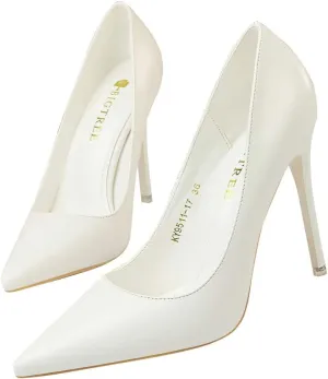 Hee grand Classic Pointed Toe Heels for Women Fashion Suede Stiletto Wedding Party Dress Shoes Office Pumps Lady High Heels