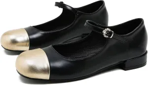 Hee grand Women Mary Jane Chunky Heels Round Toe Ankle Strap Pumps Comfortable Low Block Heel Dress Shoes School Uniform