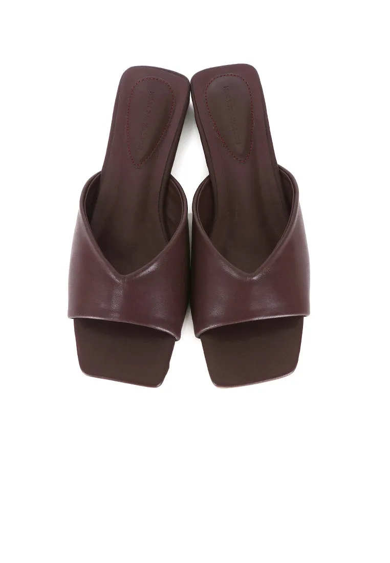 Helisa Slip Ons Sandals (Maroon)