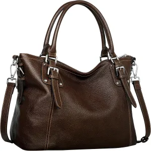 HESHE Genuine Leather Purses and Handbags for Women Tote Shoulder Bag Satchel Purse Top Handle Bags Hobo Crossbody Purse