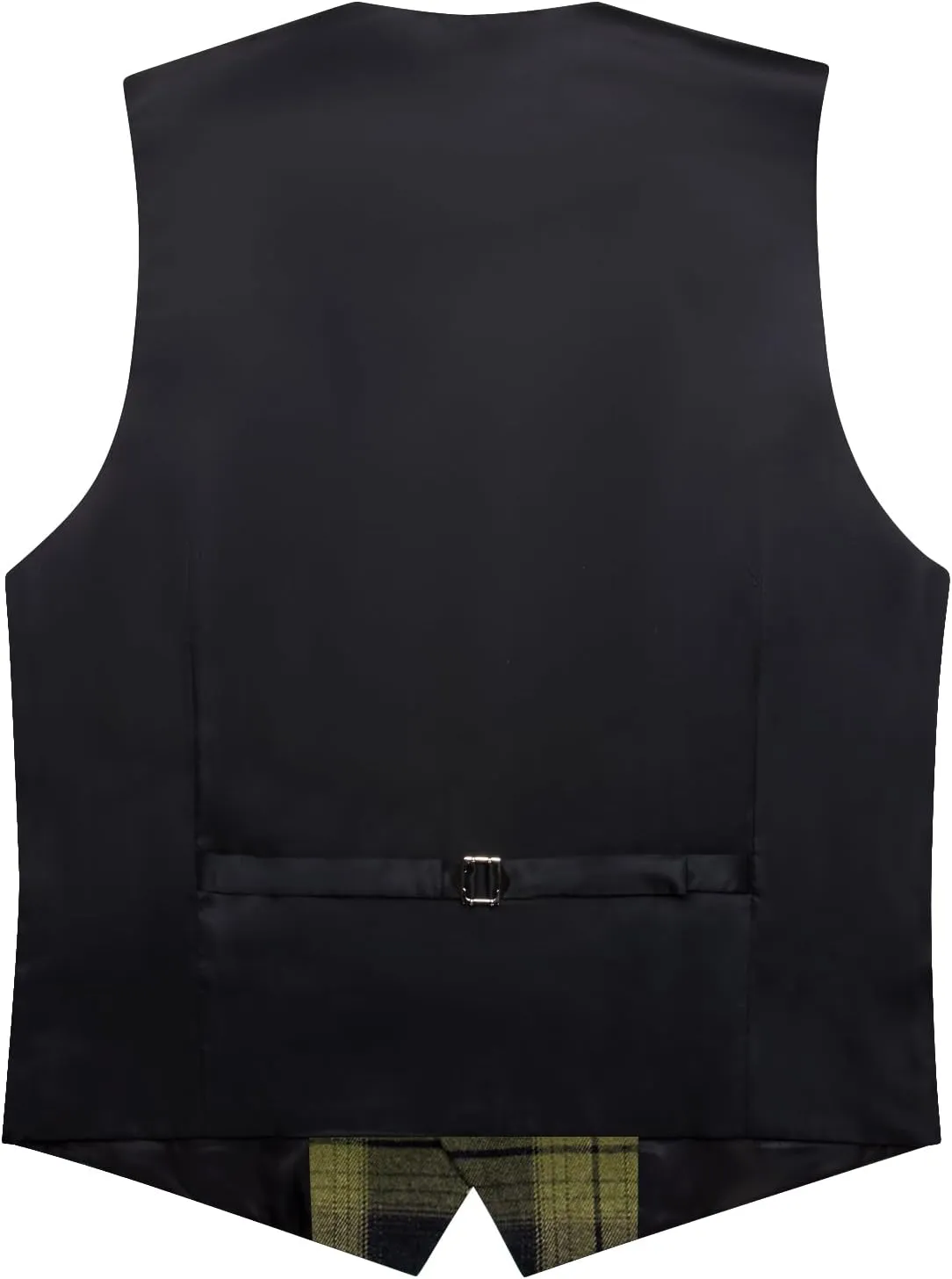 Hi-Tie Mens Plaid Solid V-Neck Suit Vest Slim Fit Waistcoat 3 Pockets Formal Casual Tuxedo for Wedding or Business