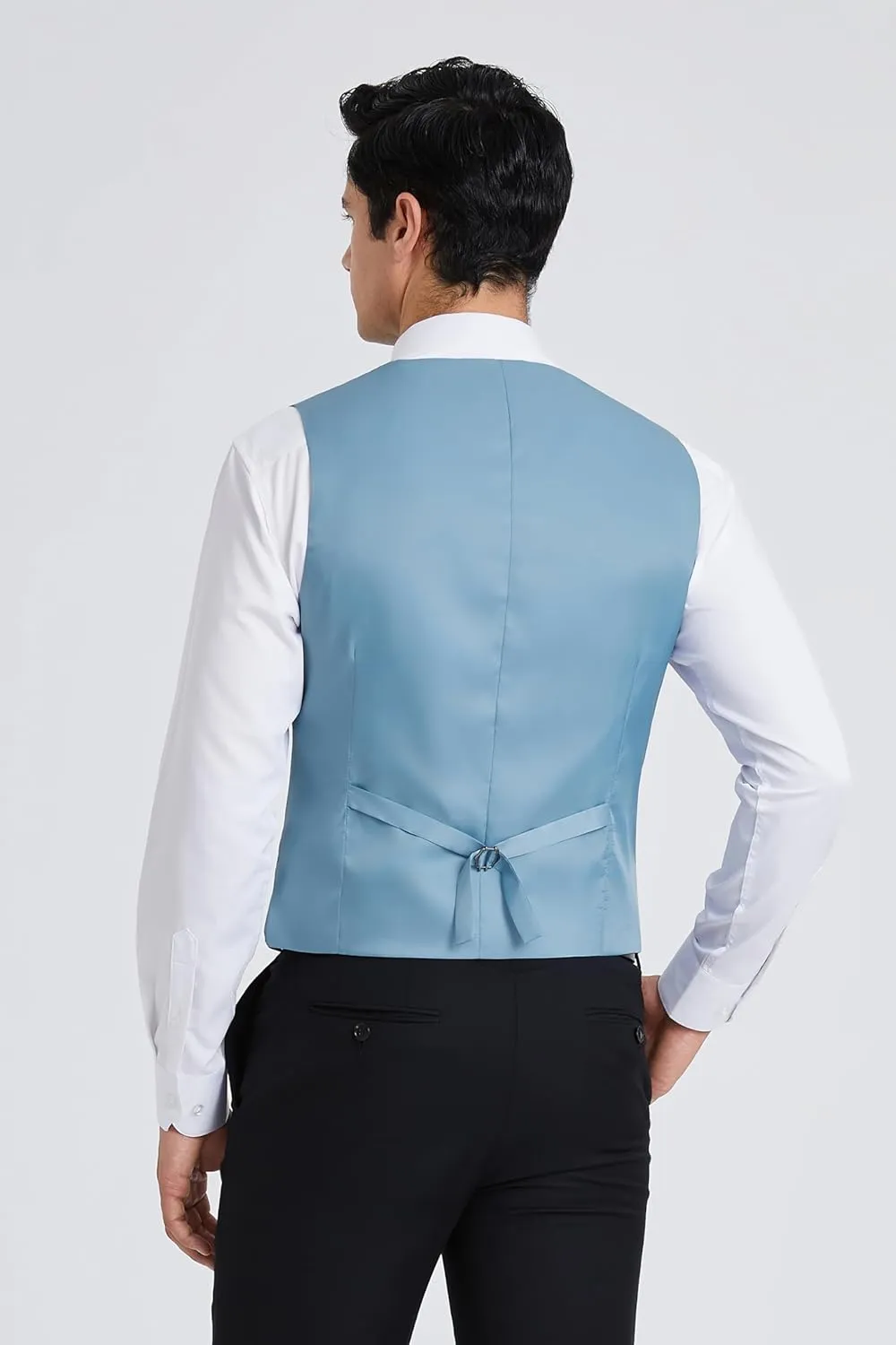 HISDERN Mens Suit Vest Business Casual Dress Waistcoat Vest Solid Color Formal Wedding Vests for Suits or Tuxedo