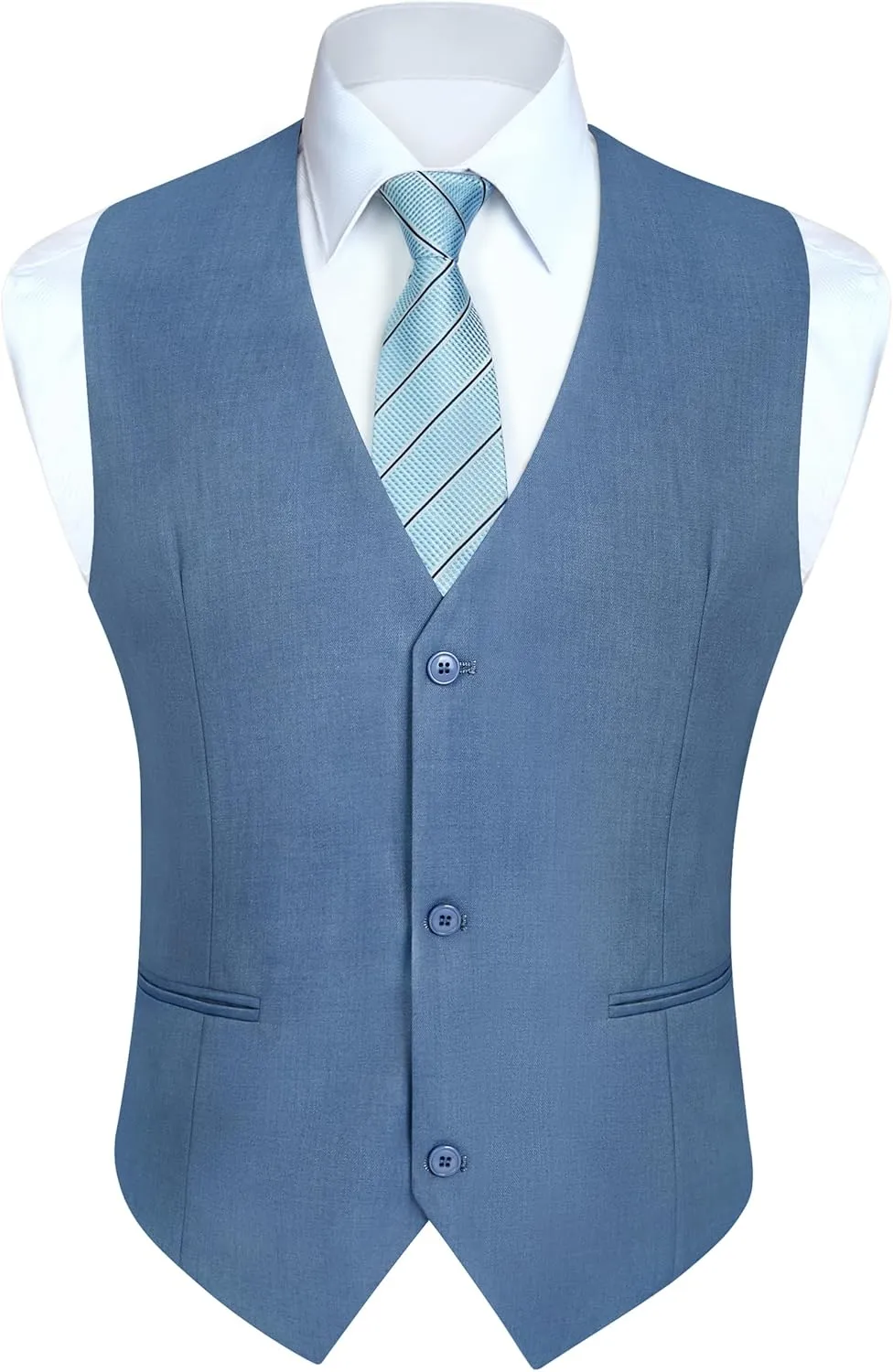 HISDERN Mens Suit Vest Business Casual Dress Waistcoat Vest Solid Color Formal Wedding Vests for Suits or Tuxedo