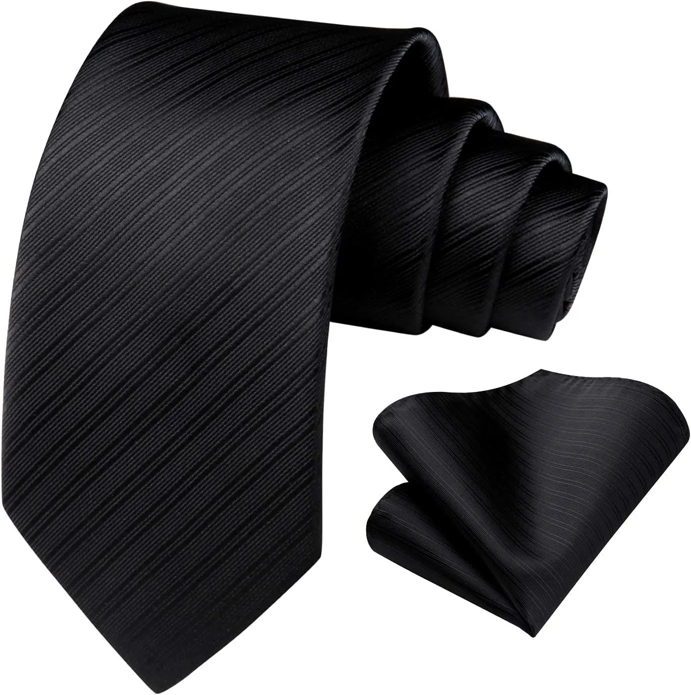 HISDERN Mens Ties Striped Ties for Men Formal Tie and Pocket Square Set Necktie for Wedding Business Graduation