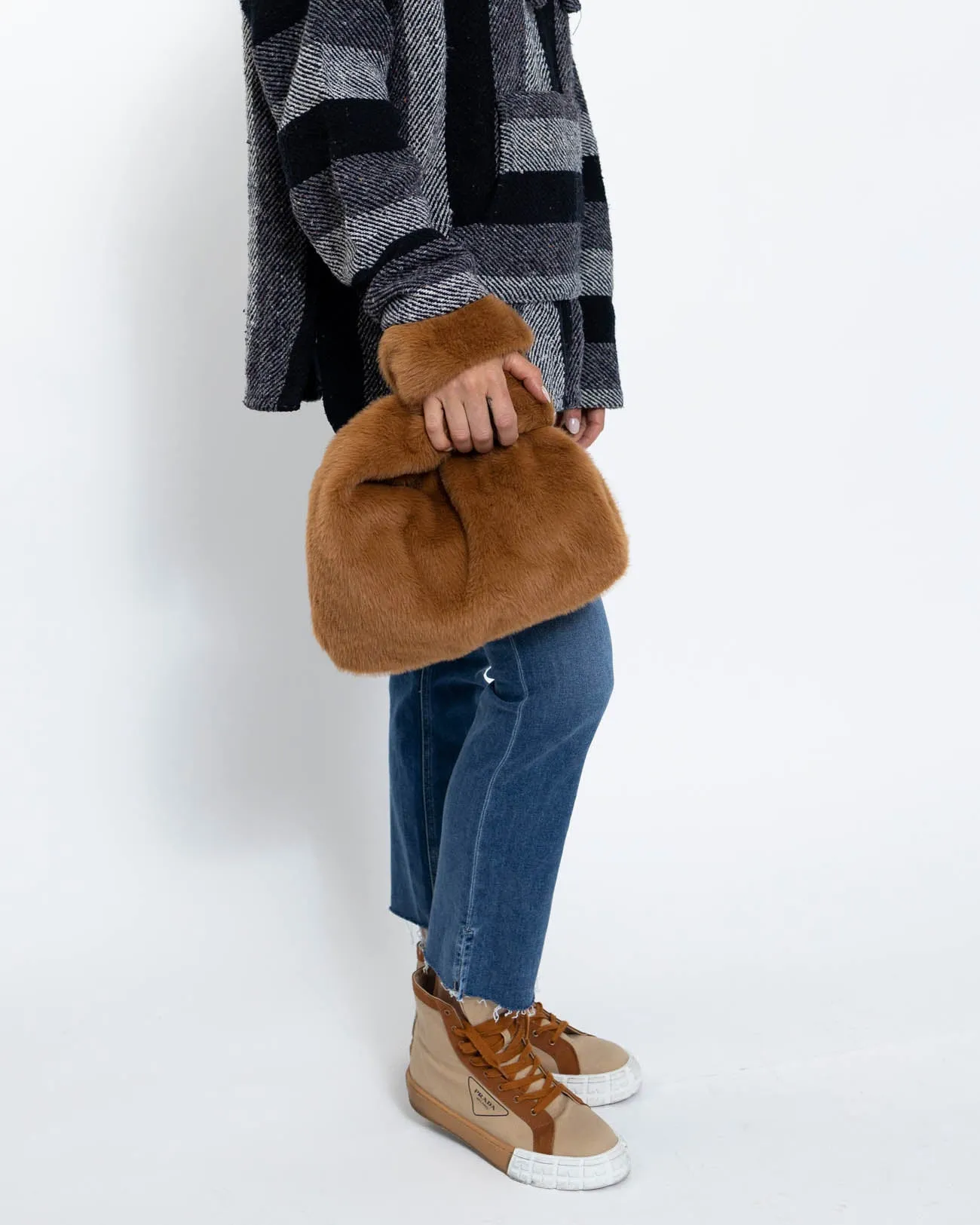 House of Harlow Brown Faux Fur Purse