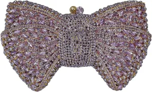 HUANG ZHUANG Bowknot Luxury Crystal Clutch Women Glitter Rhinestone Evening Bag for Party Wedding