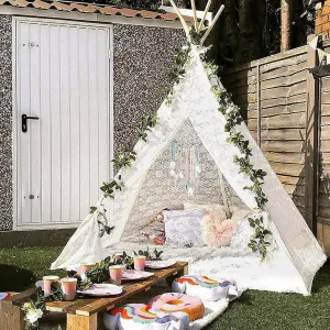 Huge Teepee, Avrsol 85 inch Height Luxury Lace Tent for Adult Super Large - Beach Tent for Party Wedding Tent