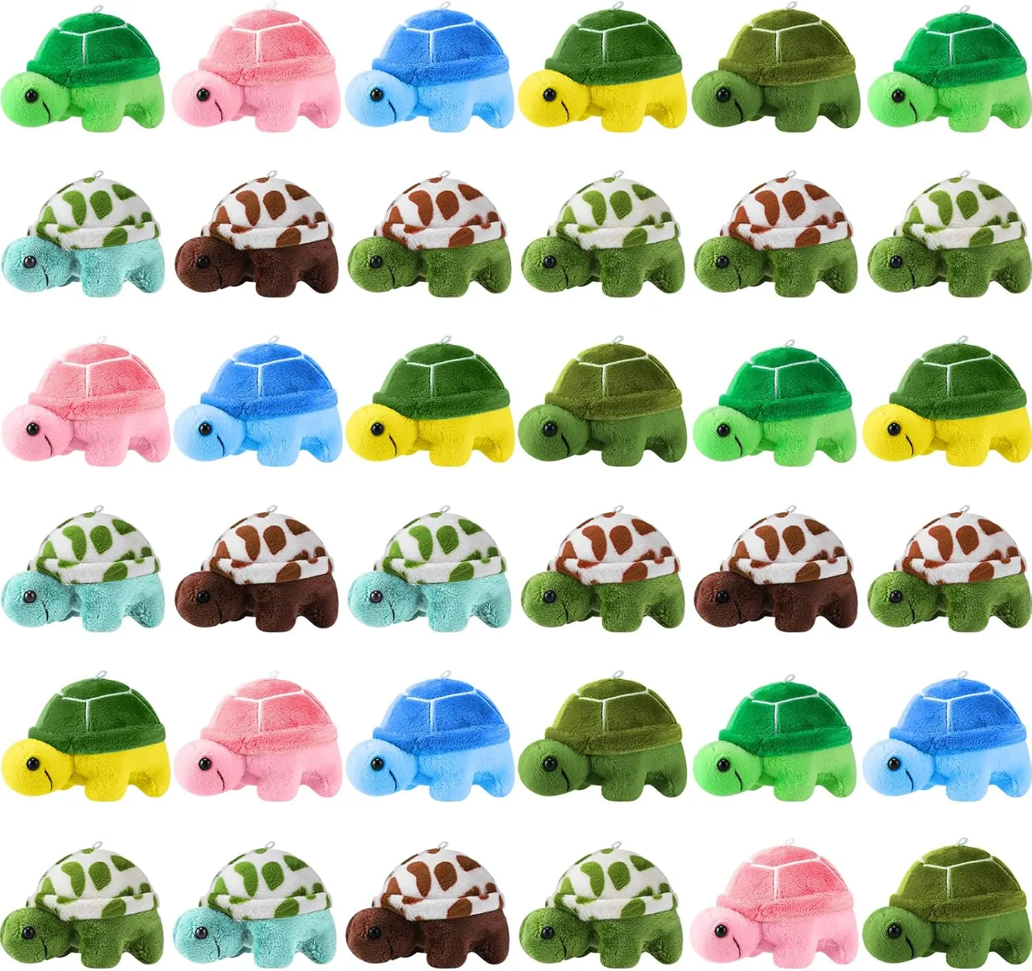 Hungdao 36 Pcs Mini Turtle Stuffed Toy Bulk Small Turtle Plush Toys Soft Cute Stuffed Animal Decorations Animal Sea Party Favor for Adults Ocean Themed Birthday Supplies, 2.7 x 3.7 Inch