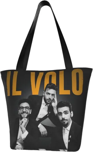 IL Great Artist Volo Reusable Grocery Bag for Kitchen Shopping Bags Tote Bags with Zipper for Women Shoulder Bag Convenient Daily Bag Large Capacity Handbag Storage Bags for Trip