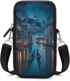 Italy Venice Grand Canal At Night Small Crossbody Bags Cell Phone Purses Travel Pouch Shoulder Bag for Women Men