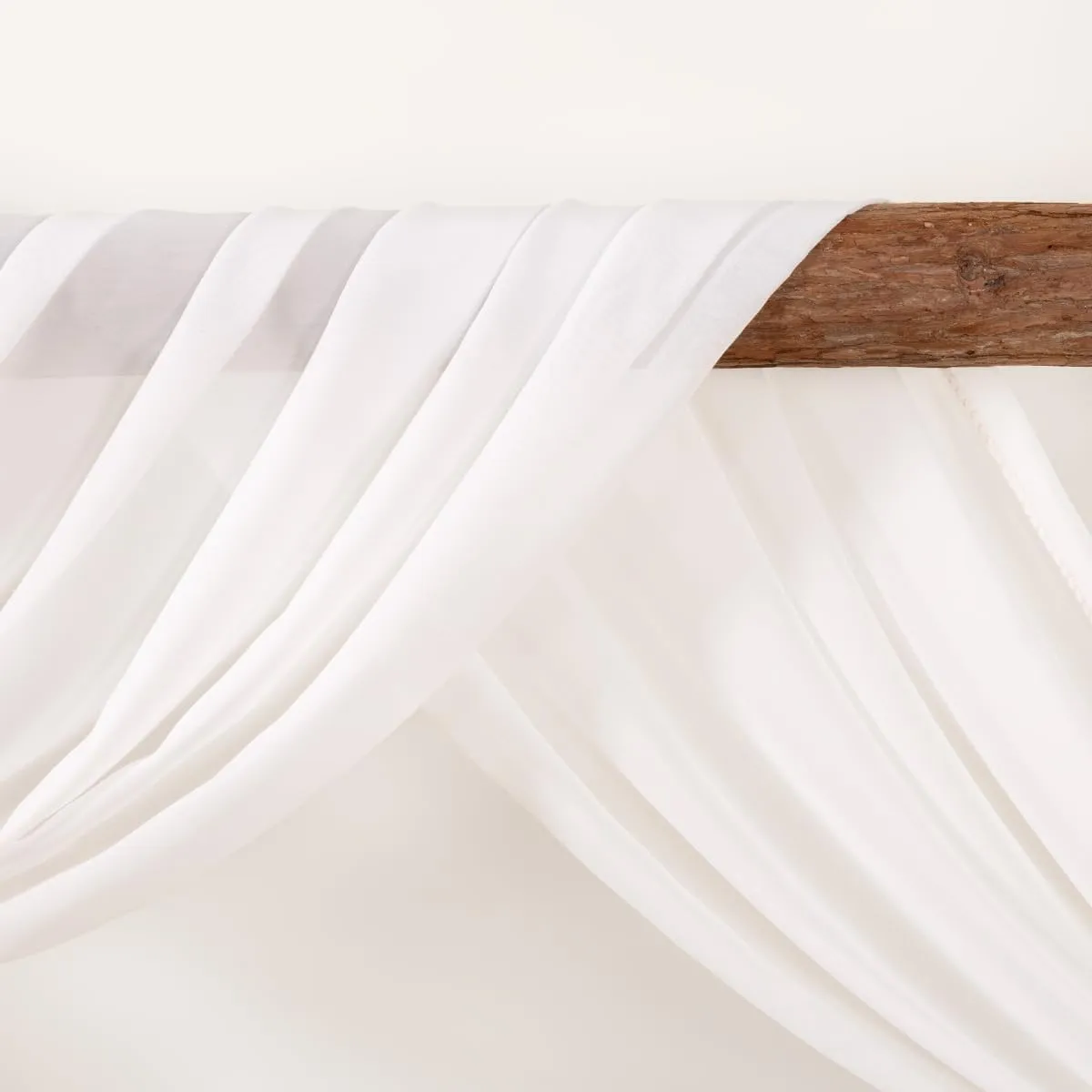 Ivory Wedding Arch Draping Fabric 2 Panels 30'' x 18FT Sheer Chiffon Arch Drapery for Bridal Shower Backdrop Outdoor Party Arches Church Ceremony Decoration