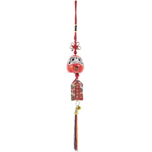 Japanese Omamori Amulet, Hanging Sachet Lucky Charms Blessing Bag Pendant for Car, Japanese Style Daruma Wind Chime Bell Car Pendant Goody Luck Ornament