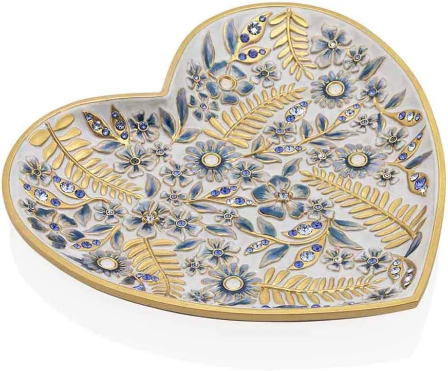 Jay Strongwater Aria Floral Heart (Jewelry, Love, anniversary, engagement, wedding) Trinket Tray
