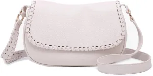 JEN & CO. Daia Whipstitch Flapover Crossbody Bag Vegan Leather Purses Shoulder Handbag for Women