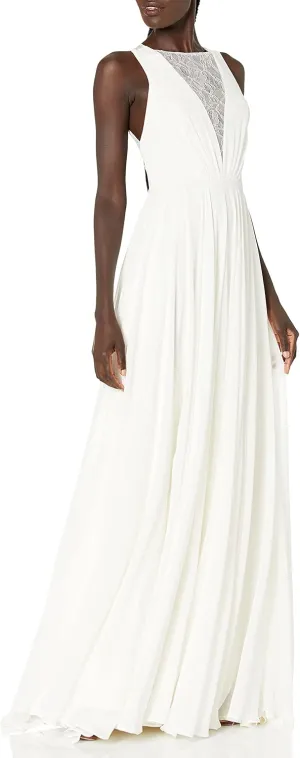 Jenny Yoo Women's Fallon Plunging V Neck a Line Chiffon Wedding Dress