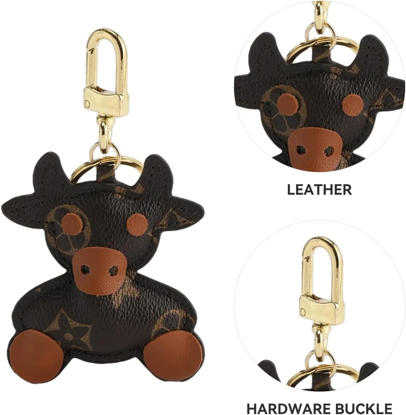 jiesinlov Kawaii Bag Pendant Keychain Dolls, Cute Trend Cow Bag Charms, Purse DIY Remodeling Accessories(Cow)
