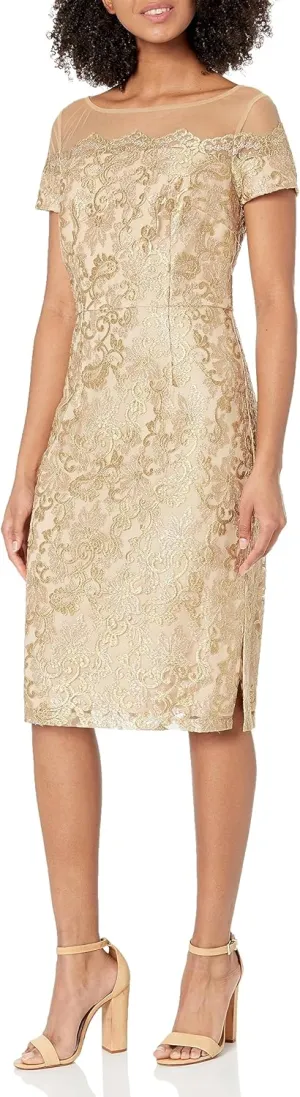 JS Collections Women's Taylor Scallop Cocktail Dress