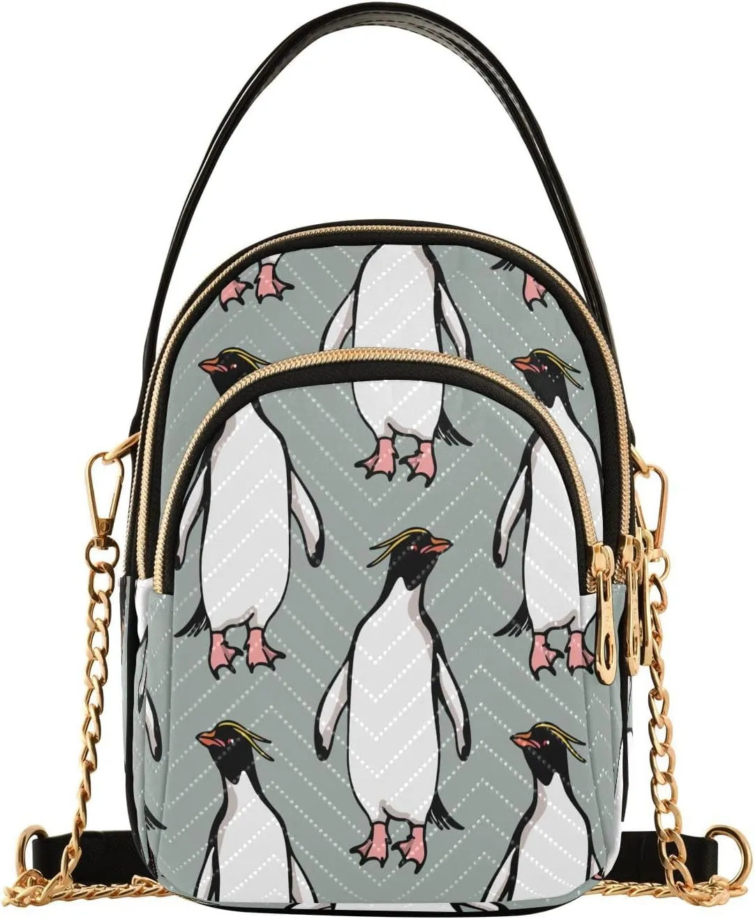 JSTEL Small Crossbody Bag for Women with Compartments,Long Gold Chain Crossbody Purse Polyester Phone Purse Wallet