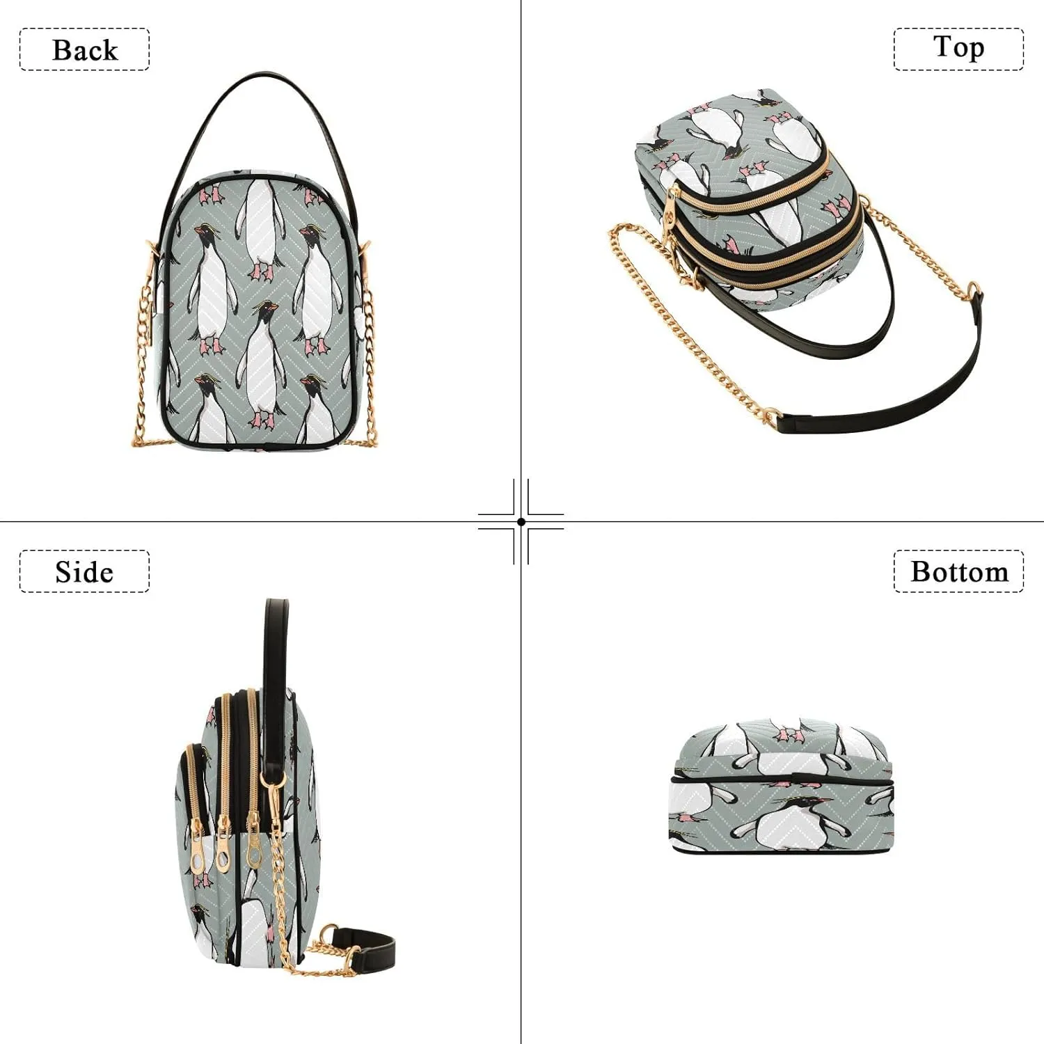 JSTEL Small Crossbody Bag for Women with Compartments,Long Gold Chain Crossbody Purse Polyester Phone Purse Wallet