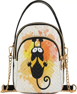 JSTEL Small Crossbody Bag for Women with Compartments,Long Strap Crossbody Purse Polyester Phone Purse Wallet
