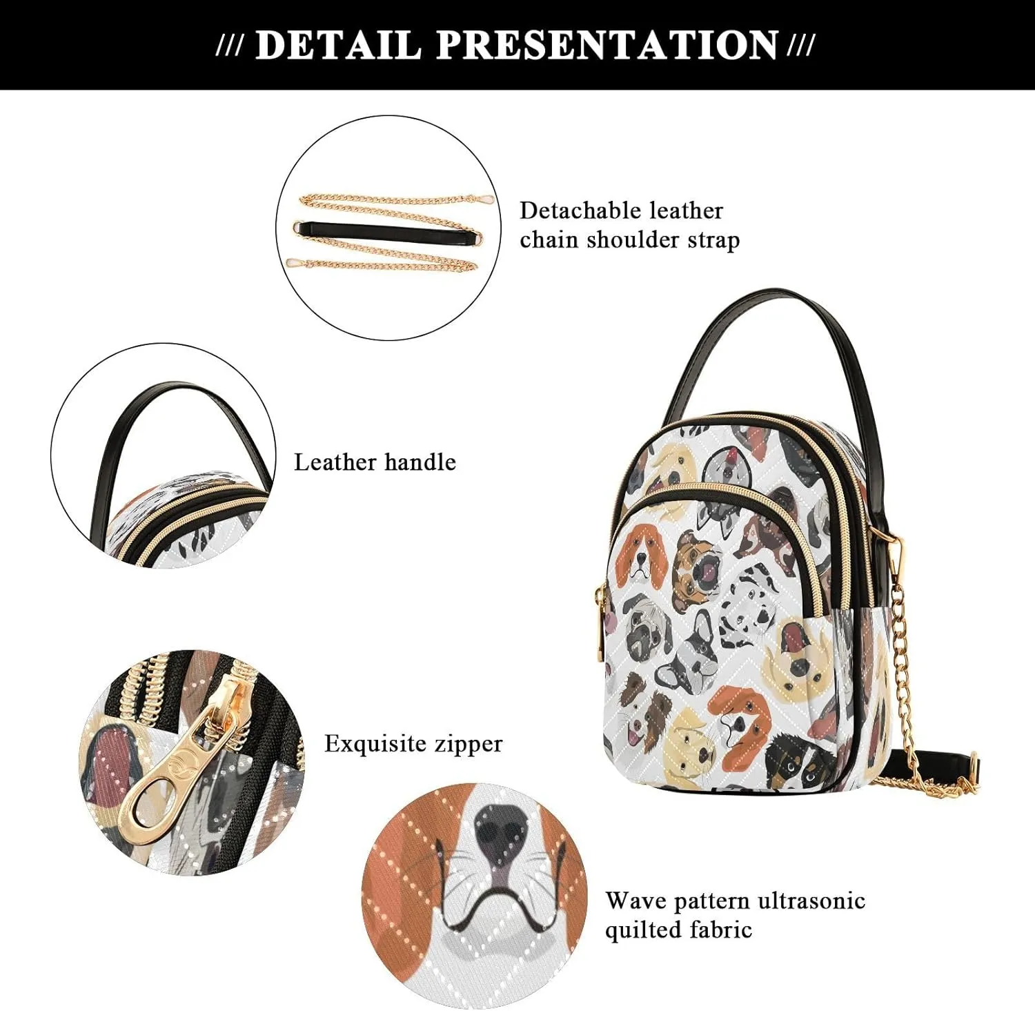 JSTEL Small Crossbody Bag for Women with Compartments,Long Strap Crossbody Purse Polyester Phone Purse Wallet