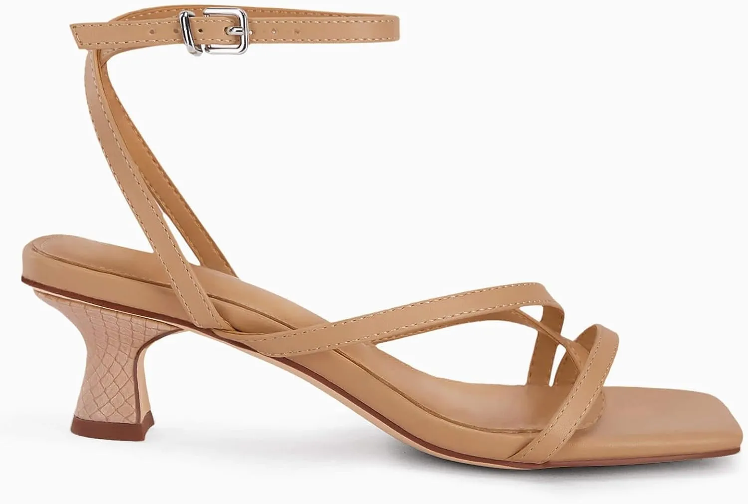 Juliet Holy Womens Strappy Sandals Kitten Heel Open Toe Slingback Ankle Strap Wedding Party Summer Heeled Sandals