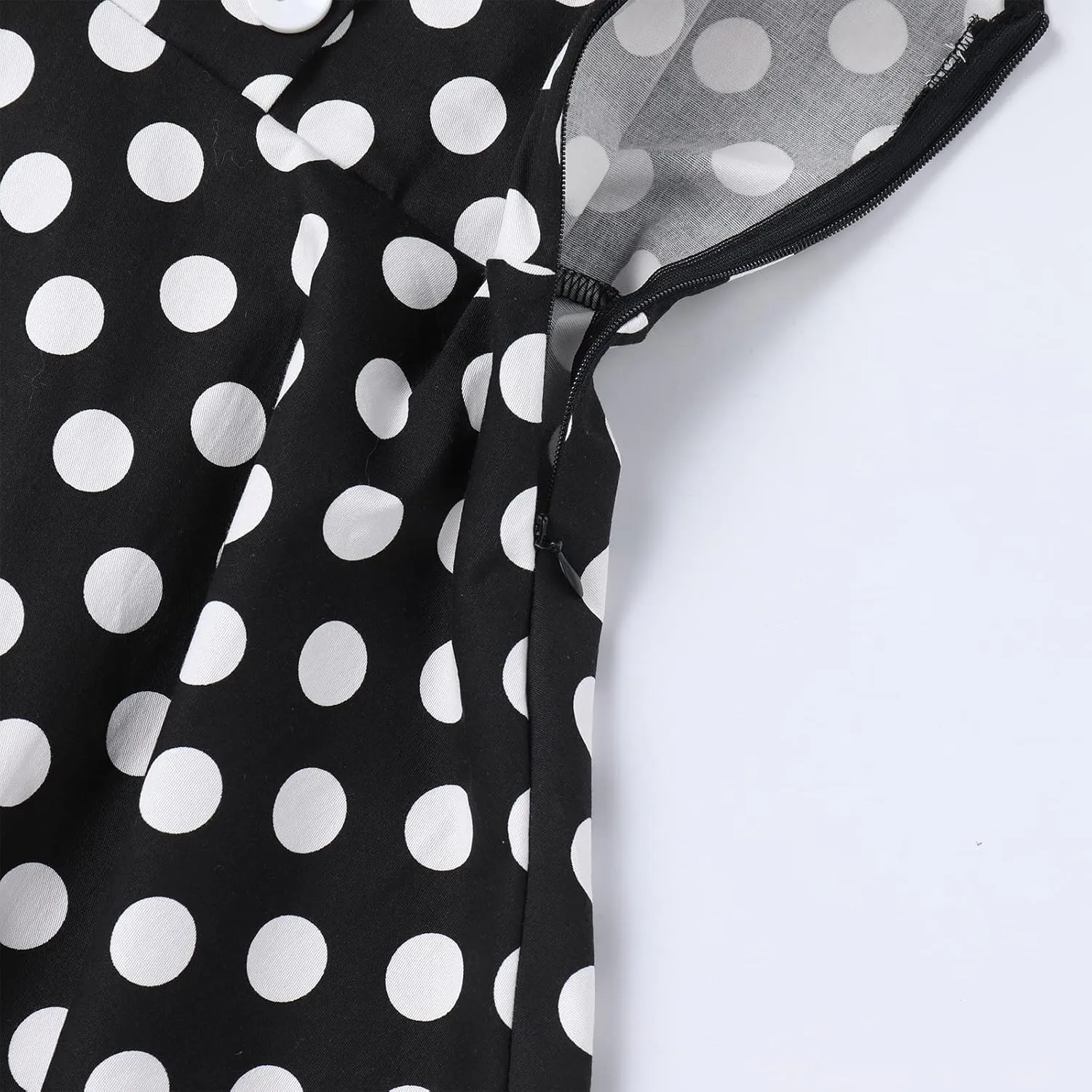 Kids Girls 50s Audrey Vintage Polka Dot Swing Party Rockabilly Dress Retro Peter Pan Doll Collar Wedding Casual Skater Dress