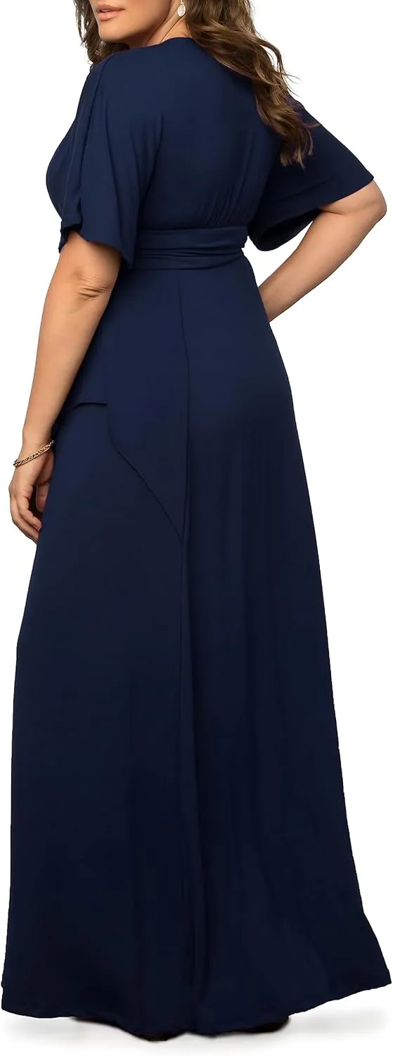 Kiyonna Plus Size Indie Flair Maxi Dress | Women's Boho Long Dress for Wedding Guest, Cocktail, Party, or Work
