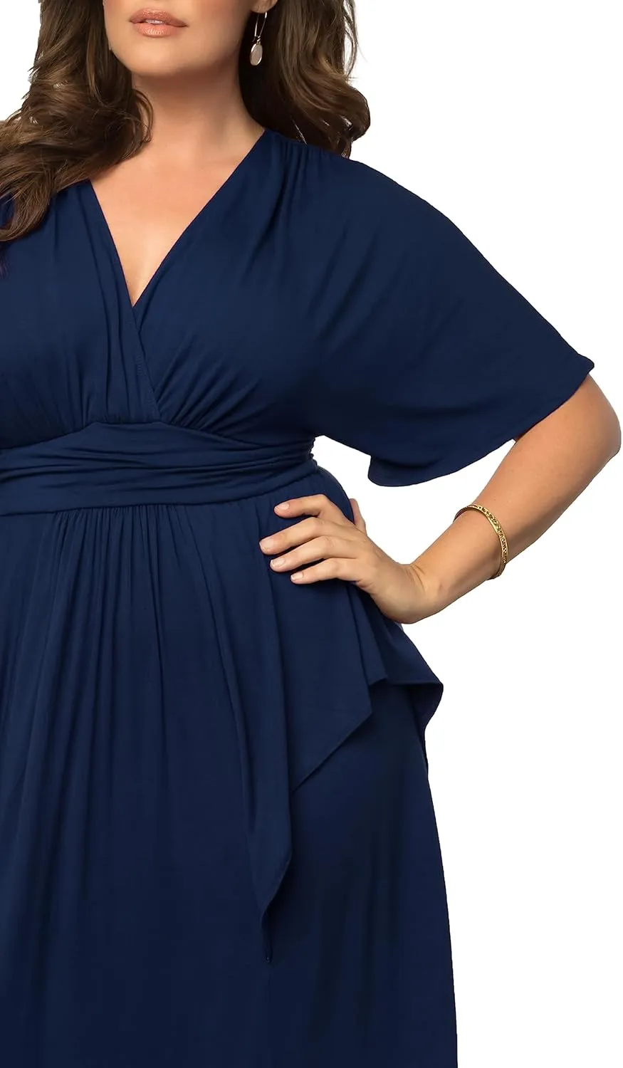 Kiyonna Plus Size Indie Flair Maxi Dress | Women's Boho Long Dress for Wedding Guest, Cocktail, Party, or Work