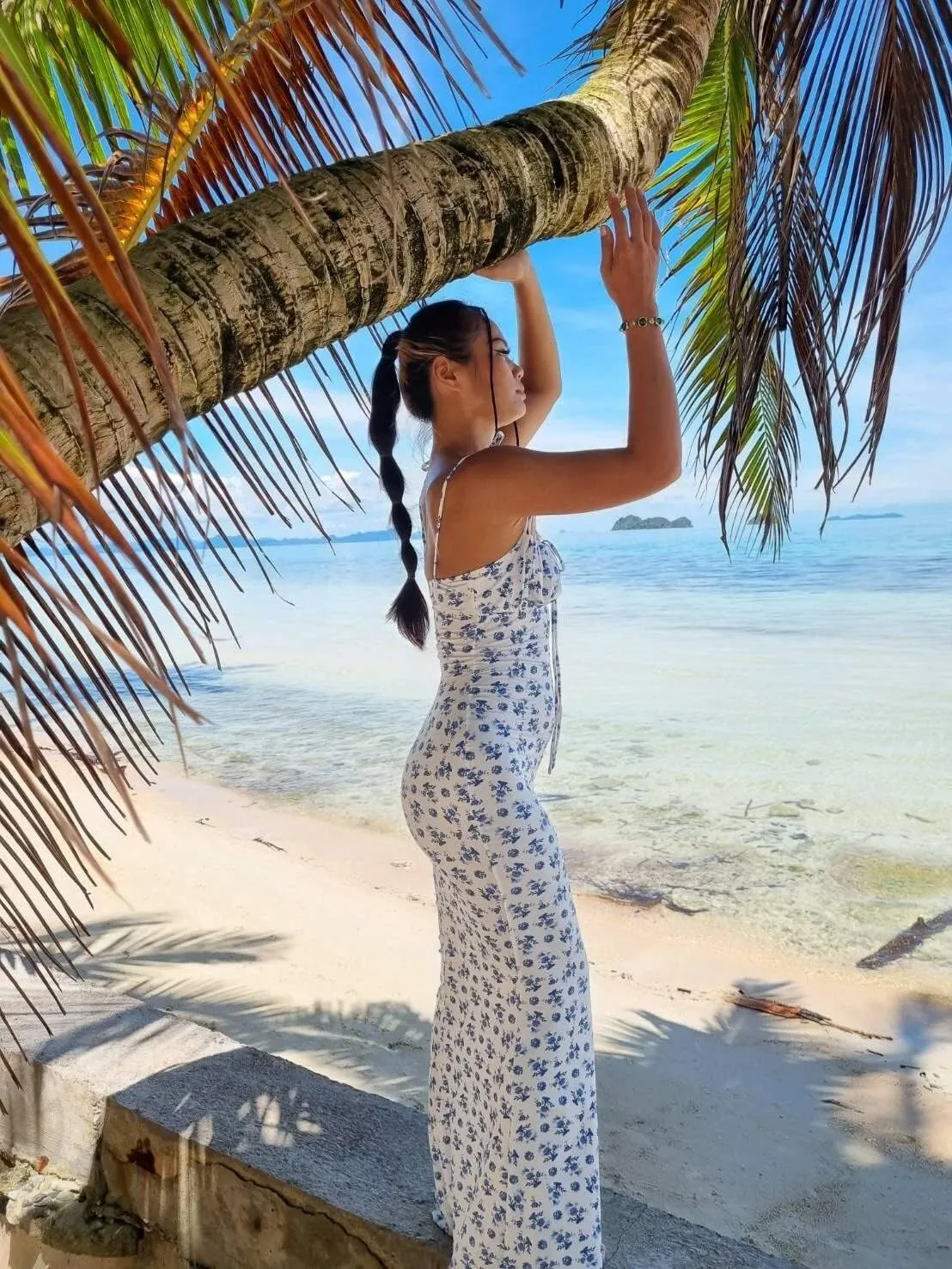 KUTUMAI Women's Summer Floral Bodycon Maxi Dress Spaghetti Strap Sleeveless Boho Long Dresses