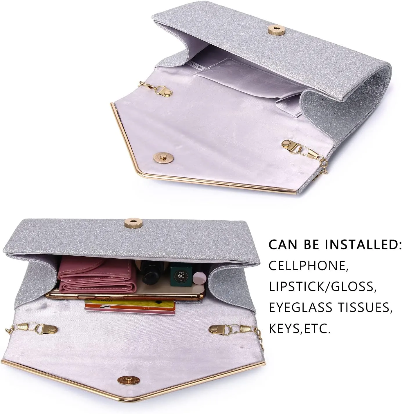 Labair Shining Envelope Clutch Purses for Women Evening Purses and Clutches For Wedding Party.