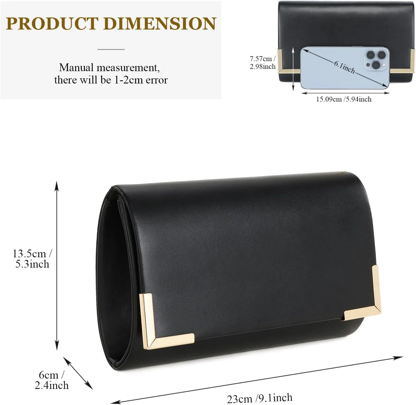 Ladies Evening Clutch Bag Elegant Handbag Purse for Wedding Formal Prom Party Bridal