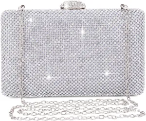 Ladies Sparkly Rhinestones Evening Clutches Women's Crystal Diamante Evening Bag Prom Wedding Handbag Party Purse