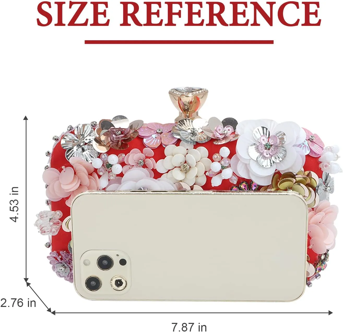 Lanpet Women Clutches Flower Evening Handbag Chain Strap Shoulder Bag
