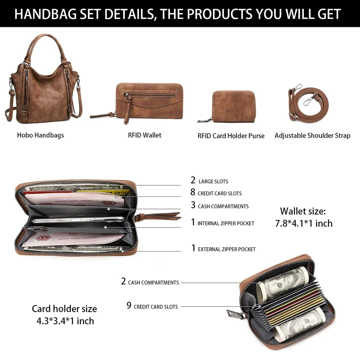lapsting Hobo Bags for Women Handbags Purse Ladies Boho Shoulder Bag Crossbody Purses Faux Leather