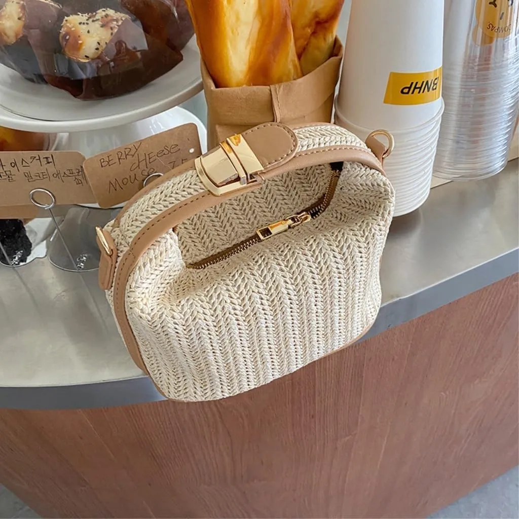 Large capacity Bag Exquisite Small Straw Crossbody Bag: Encounter Natural Beauty Ladies shoulder Bag