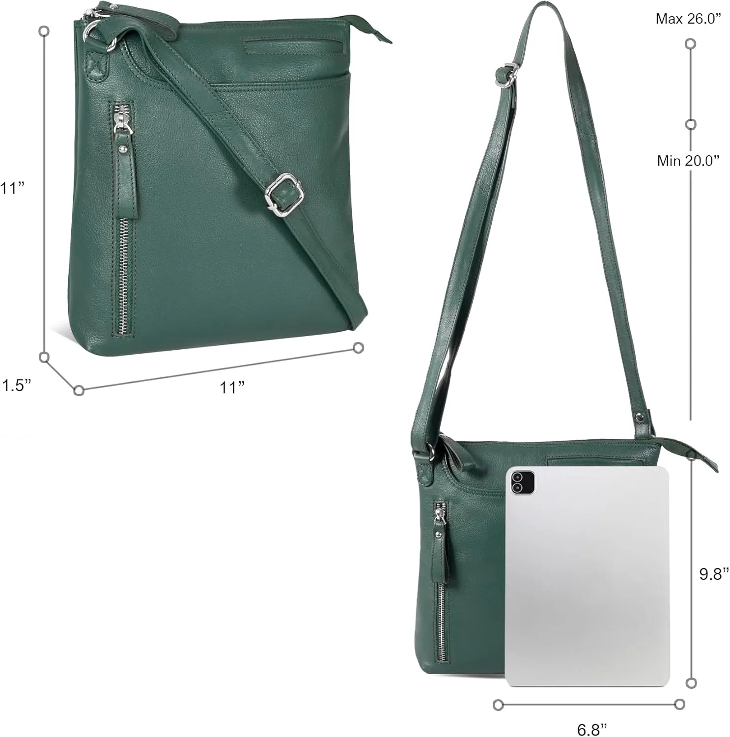Leather Crossbody Bags for Women - Ladies Sling Handbags - Medium Cross body Purses Handbags - Purses For Women
