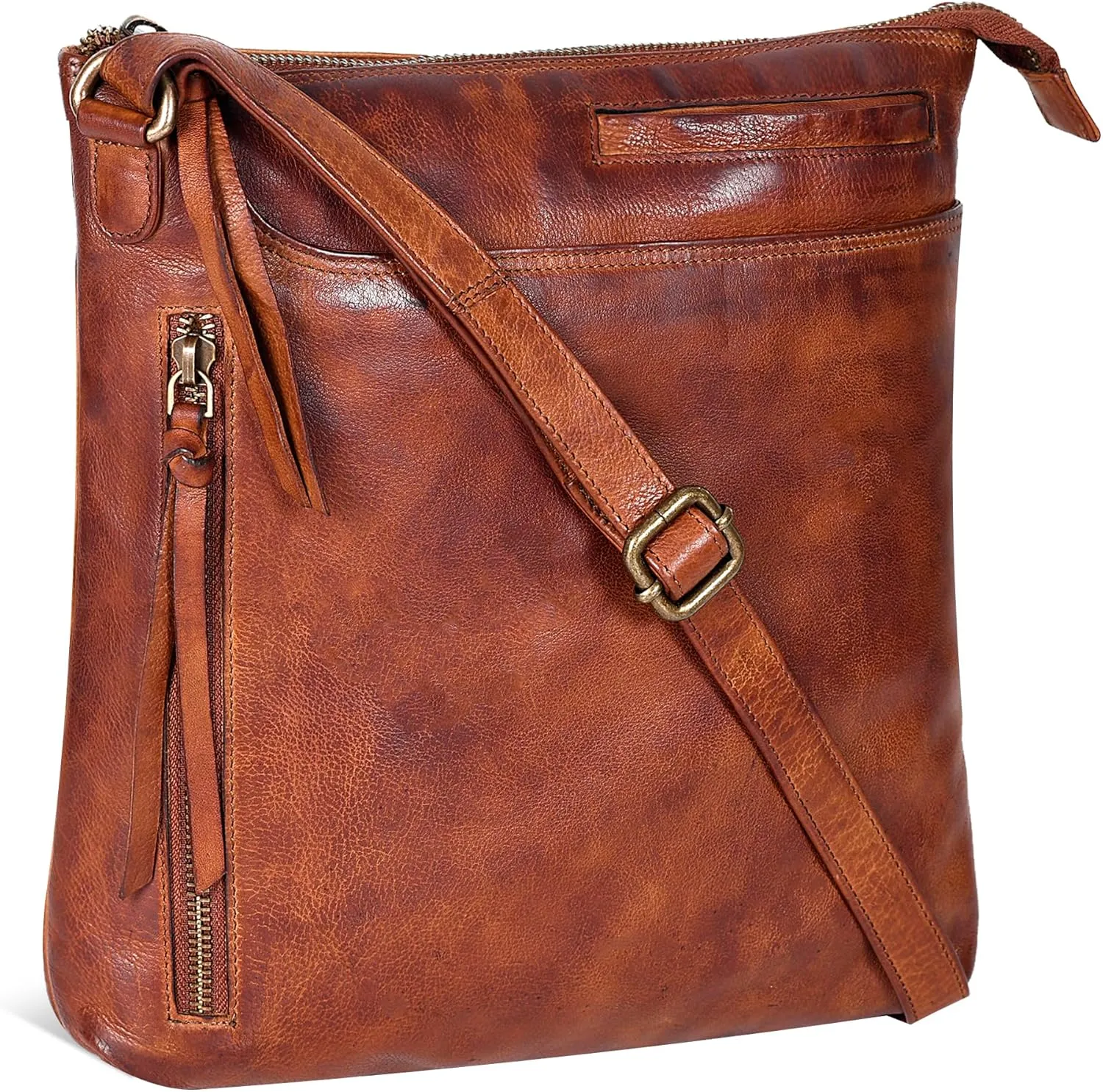 Leather Crossbody Bags for Women - Ladies Sling Handbags - Medium Cross body Purses Handbags - Purses For Women