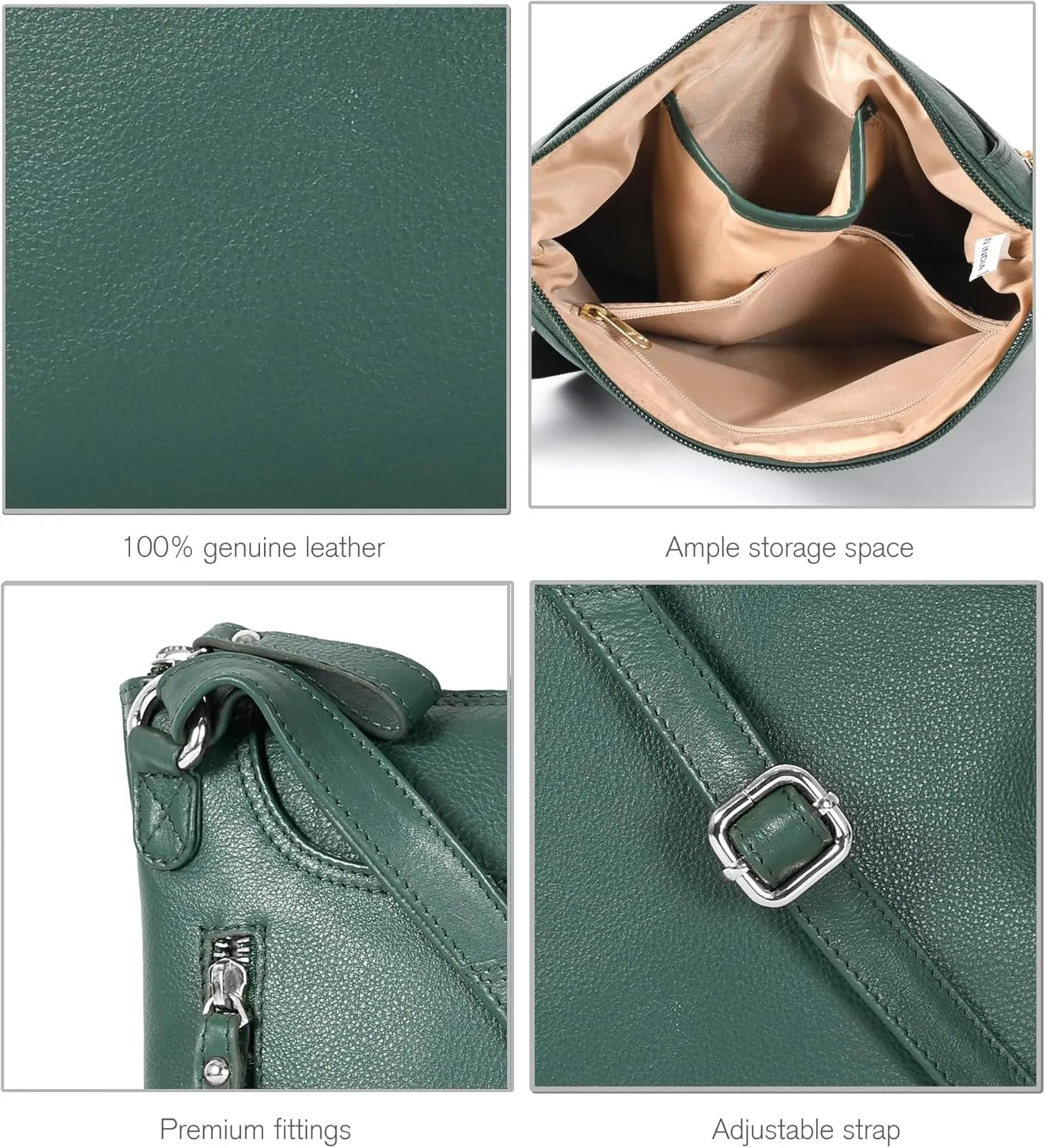 Leather Crossbody Bags for Women - Ladies Sling Handbags - Medium Cross body Purses Handbags - Purses For Women